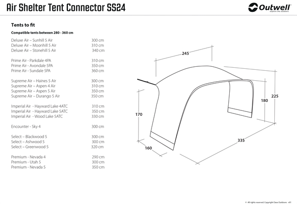 Outwell Air Shelter Tent Connector